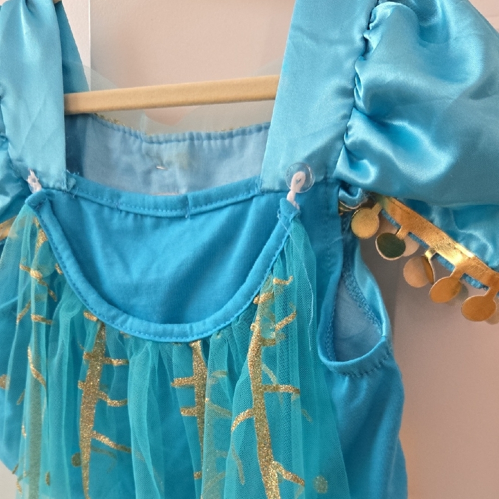 Sparkling Blue and Gold Peacock Costume for Kids - Picture 5 of 5